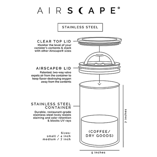 Airscape Vacuum Airtight Canister 4" 250g (Matte White) - Neat Street Philippines