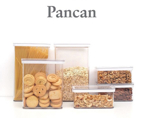 Clear Stax Pancan - Clear Transparent Food Pantry Canister / Container / Organizer / Decanter