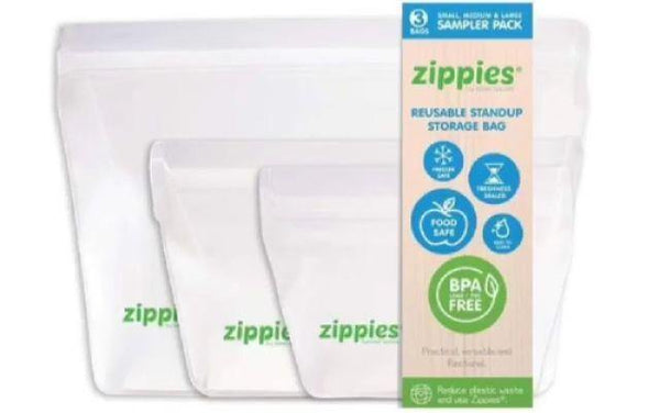 Zippies Reusable Stand Up Bags Sampler (Pack of 3) - White - Neat Street Philippines