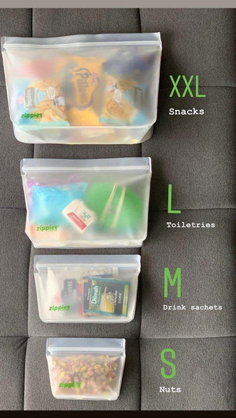 Zippies Medium Reusable Stand Up Bags (Pack of 3) - White - Neat Street Philippines