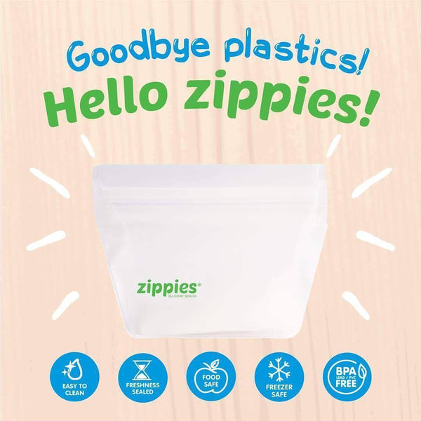 Zippies XXL Reusable Stand Up Bags (Pack of 3) - White - Neat Street Philippines
