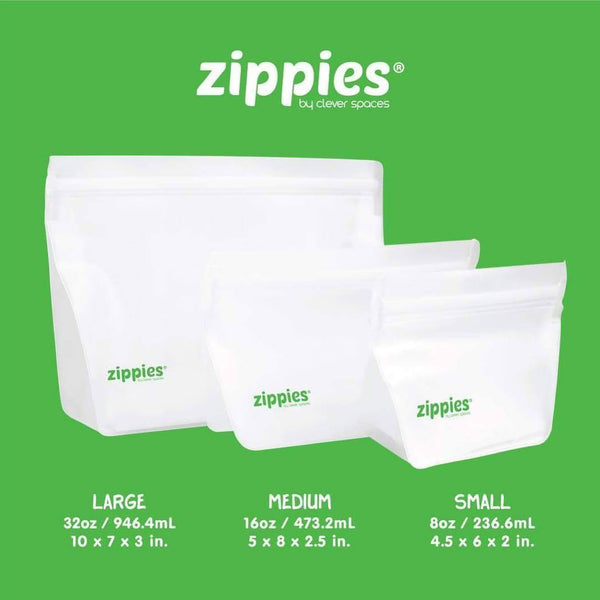 Zippies Medium Reusable Stand Up Bags (Pack of 3) - White - Neat Street Philippines